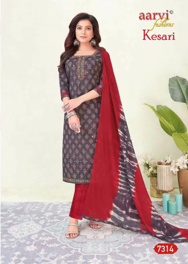 Kesari Vol 1 By Aarvi Pure Cotton Printed Kurti With Bottom Dupatta Wholesale Online